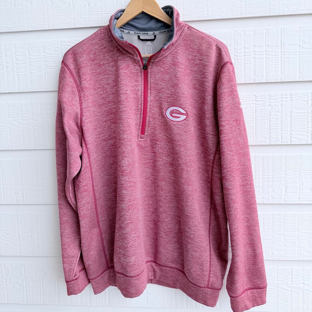 Adidas Team Issued ClimaWarm 1/4 Zip Fleece Pullover XL Red Gray Lined Athletic